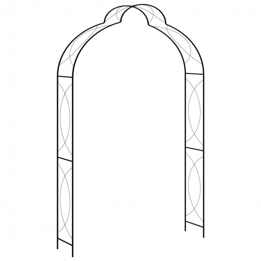 Záhradná pergola čierna 150x34x240 cm železná  