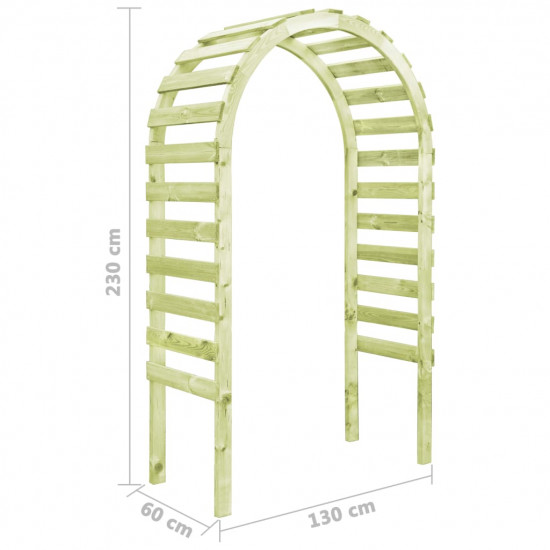 Záhradná pergola 130x60x230 cm, impregnovaná borovica