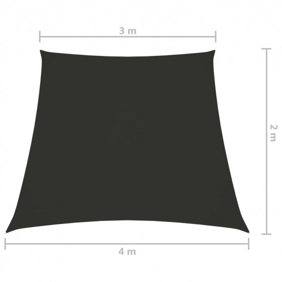 Tieniaca plachta, oxford, lichobežníková 2/4x3 m, antracitová