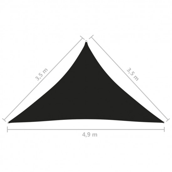 Tieniaca plachta, oxford, trojuholníková 3,5x3,5x4,9 m čierna