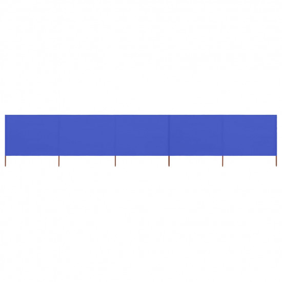 5-panelová zábrana proti vetru látková 600x160 cm azúrovo-modrá
