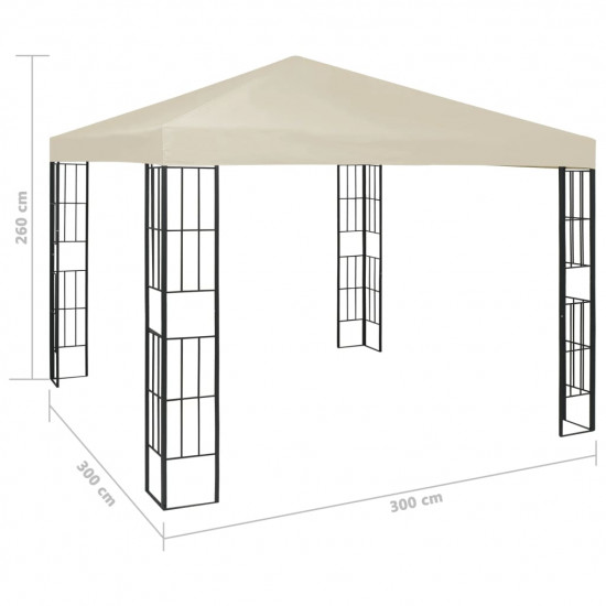 Altánok s LED reťazou 3x3 m, krémový