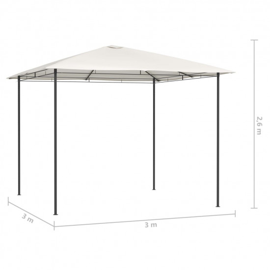 Altánok 3x3x2,6 m krémový 160 g/m²