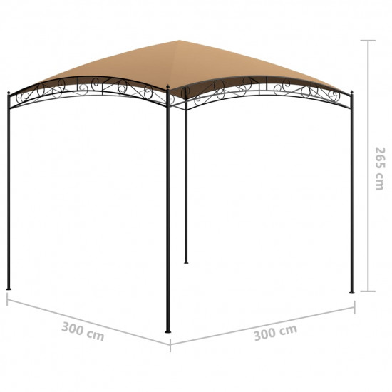 Altánok 3x3x2,65 m sivohnedý 180 g/m²