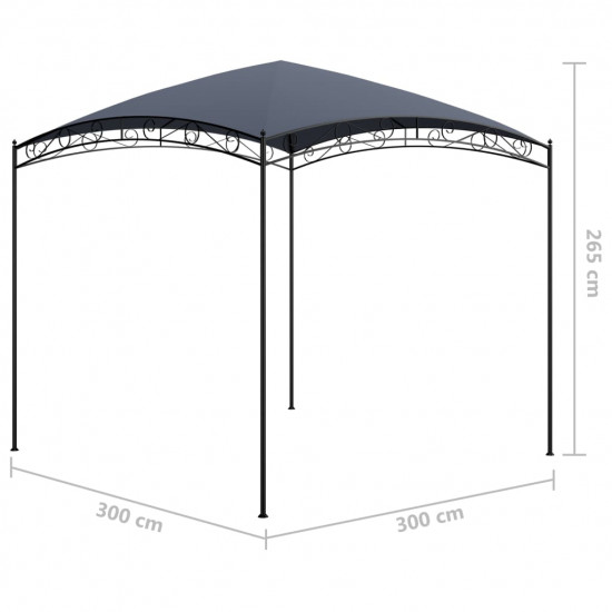 Altánok 3x3x2,65 m antracitový 180 g/m²