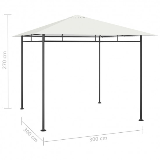 Altánok 3x3x2,7 m krémový 180 g/m²