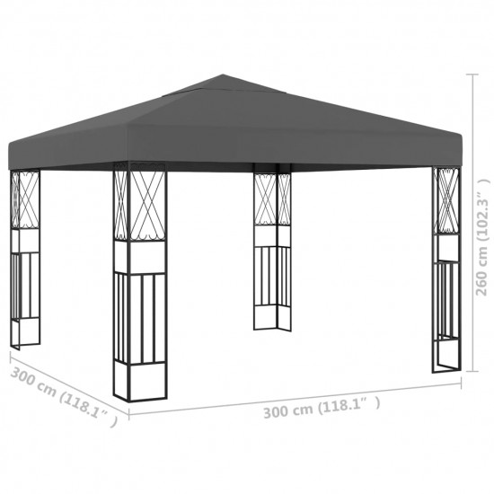 Altánok 3x3 m, antracitový, látka