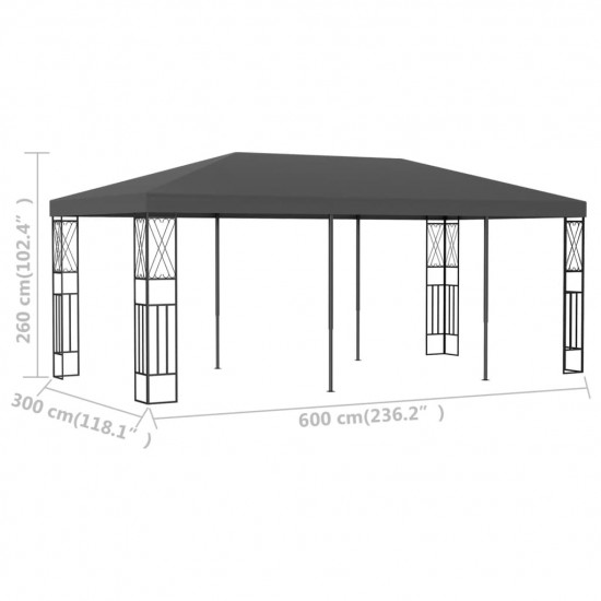 Altánok antracitový 3x6 m látkový