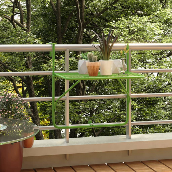 Balkónový stôl zelený 60x40 cm oceľ
