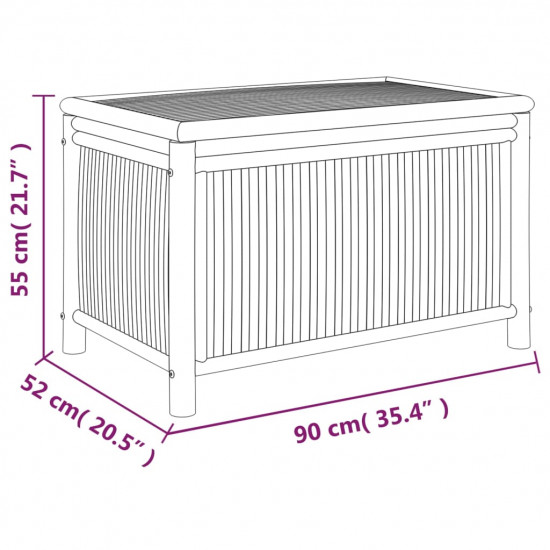 Záhradný úložný box 90x52x55 cm bambus