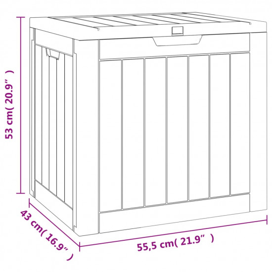 Záhradný úložný box čierny 55,5x43x53 cm polypropylén