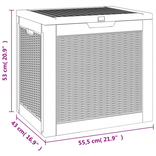 Záhradný úložný box bledohnedý 55,5x43x53 cm polypropylén