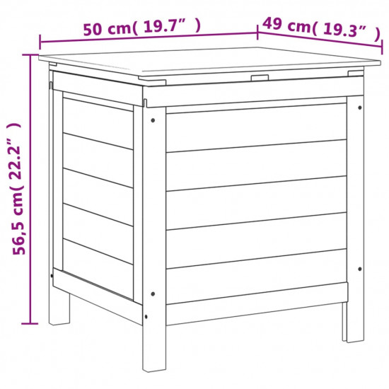 Záhradný úložný box biely 50x49x56,5 cm, jedľový masív