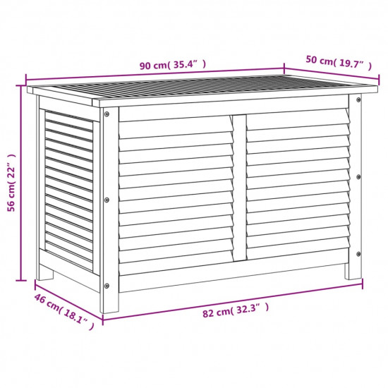 Záhradný úložný box s mriežkami 90x50x56 cm masívna akácia