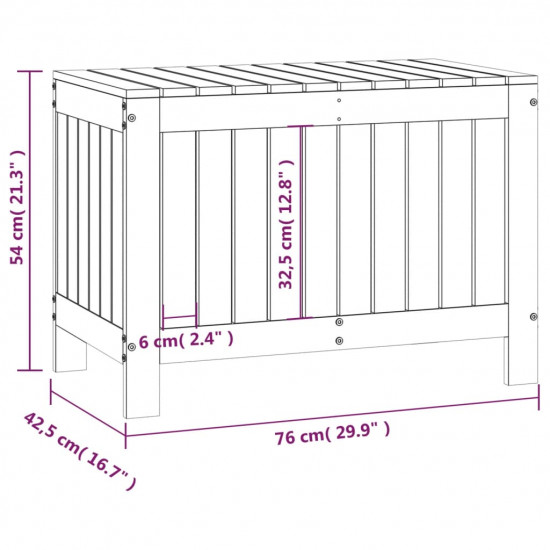 Záhradný úložný box čierny 76x42,5x54 cm masívna borovica