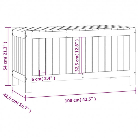 Záhradný úložný box biely 108x42,5x54 cm masívna borovica