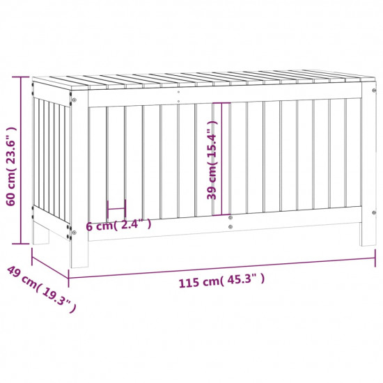 Záhradný úložný box sivý 115x49x60 cm masívna borovica