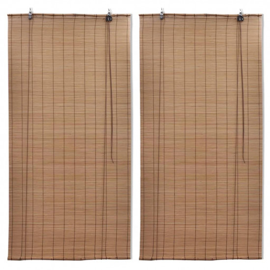 Bambusové rolety 2 ks 100x160 cm, hnedé