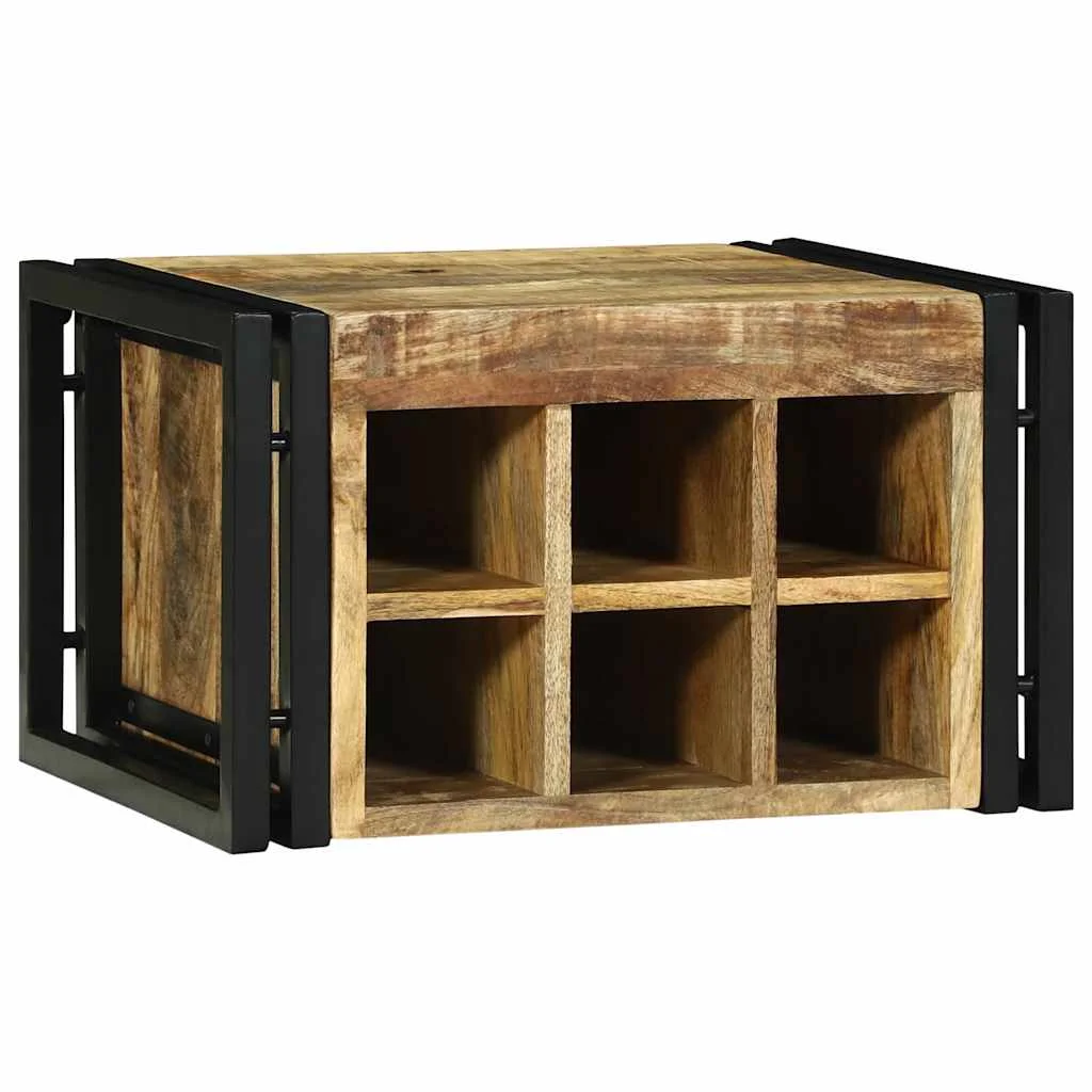 Regál na víno Hnedá a čierna 46 x 35 x 27.5 cm Mangový masív