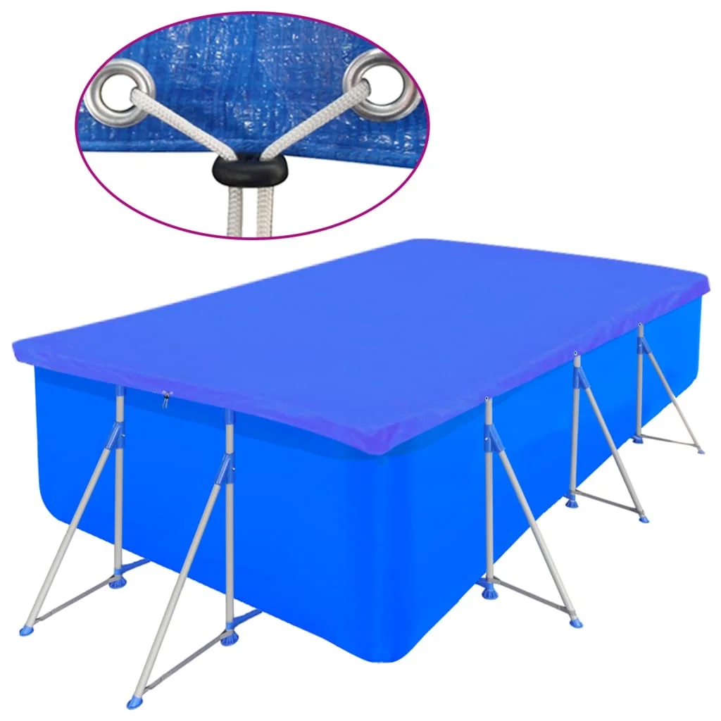 Krycie plachty na bazén 2 ks PE obdĺžnikové 90 g/m² 394x207 cm