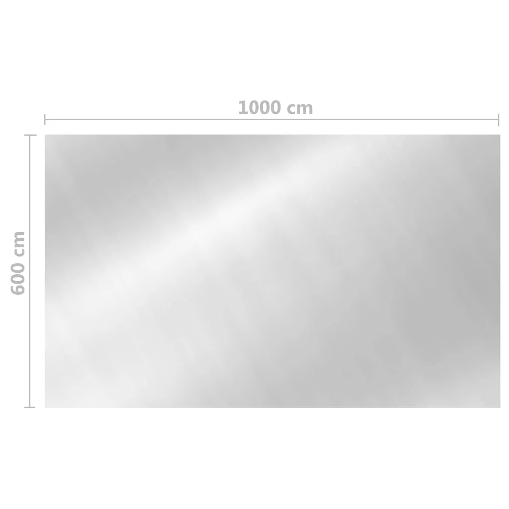 Obdĺžniková bazénová plachta 1000x600 cm PE strieborná
