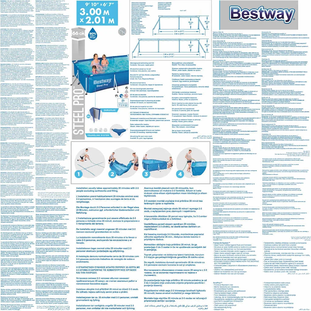 Bestway Steel Pro Bazén 300x201x66 cm 