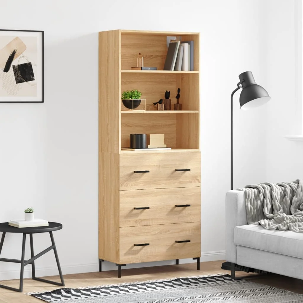 Vysoká skrinka dub sonoma 69,5x34x180 cm spracované drevo