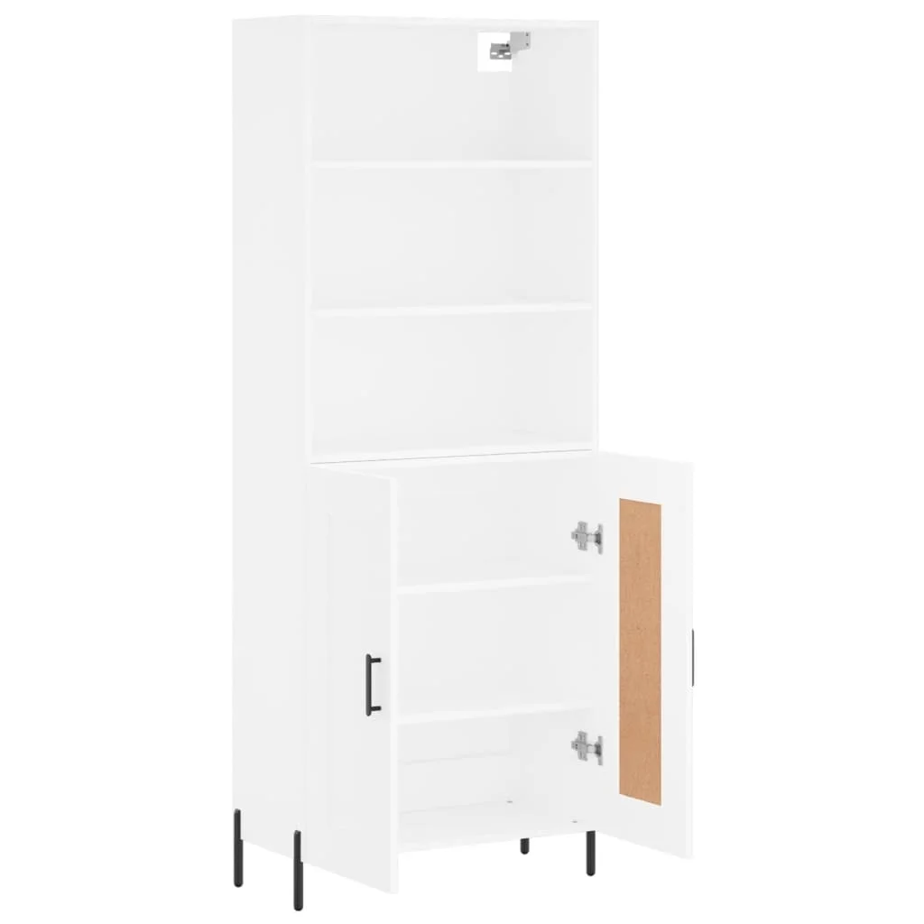 Vysoká skrinka biela 69,5x34x180 cm spracované drevo