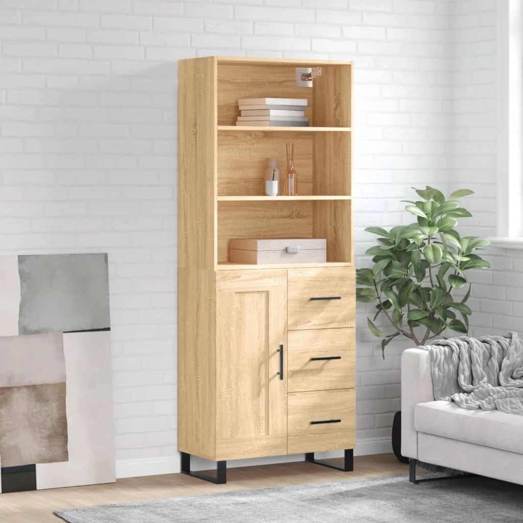 Vysoká skrinka dub sonoma 69,5x34x180 cm spracované drevo