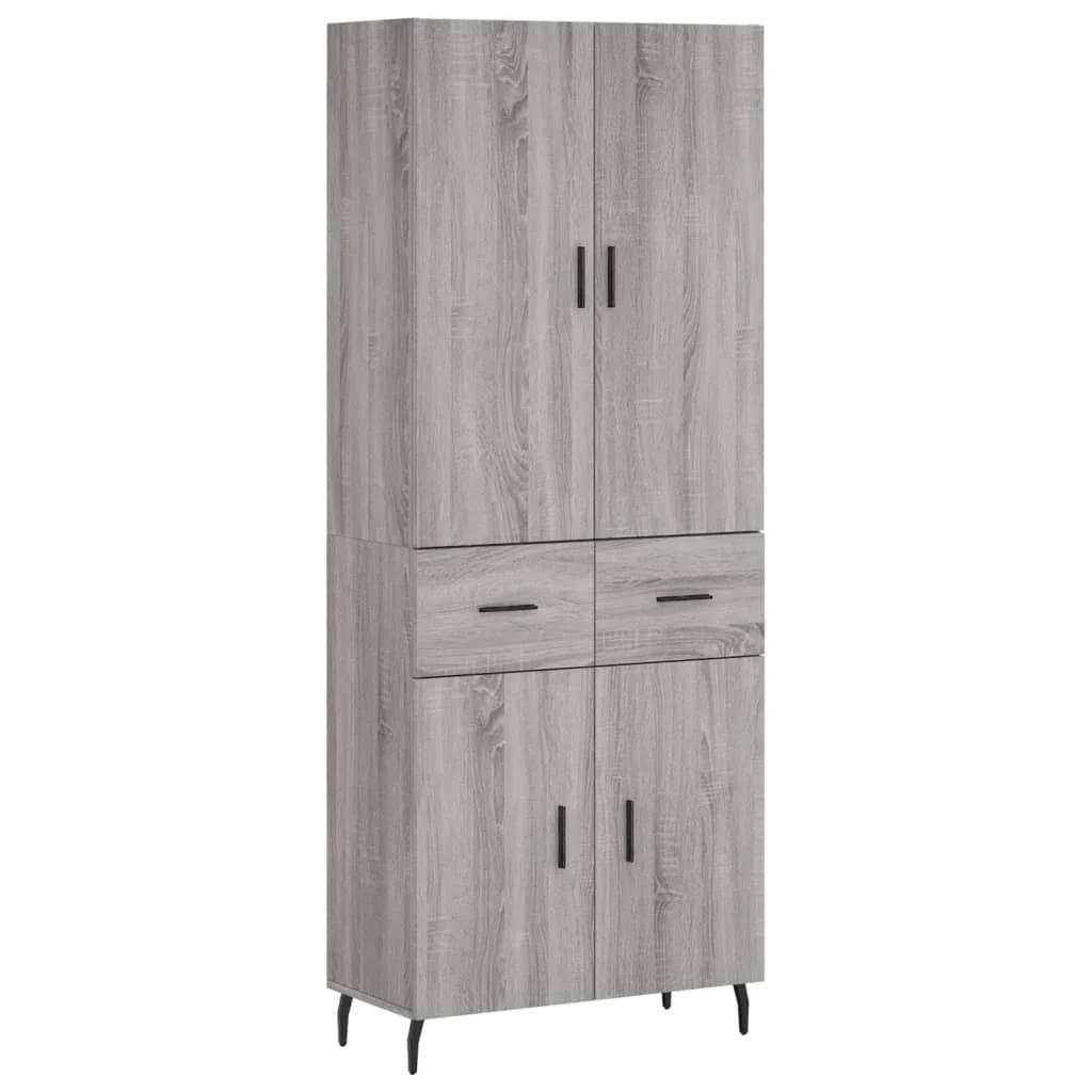 Vysoká skrinka sivý dub sonoma 69,5x34x180 cm spracované drevo