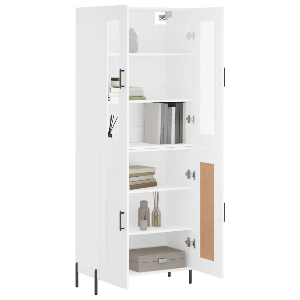 Vysoká skrinka biela 69,5x34x180 cm spracované drevo