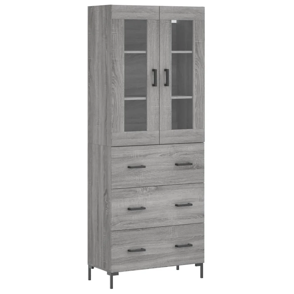 Vysoká skrinka sivý dub sonoma 69,5x34x180 cm spracované drevo