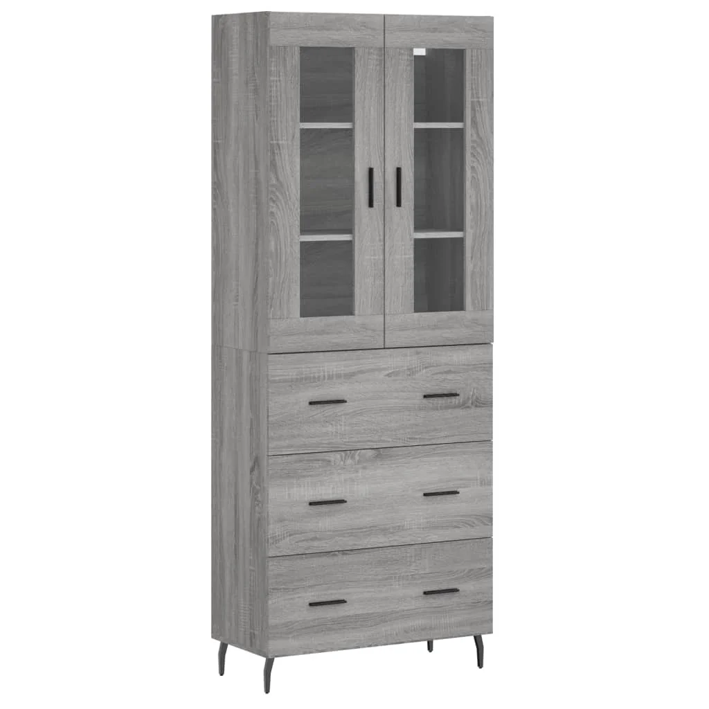 Vysoká skrinka sivý dub sonoma 69,5x34x180 cm spracované drevo