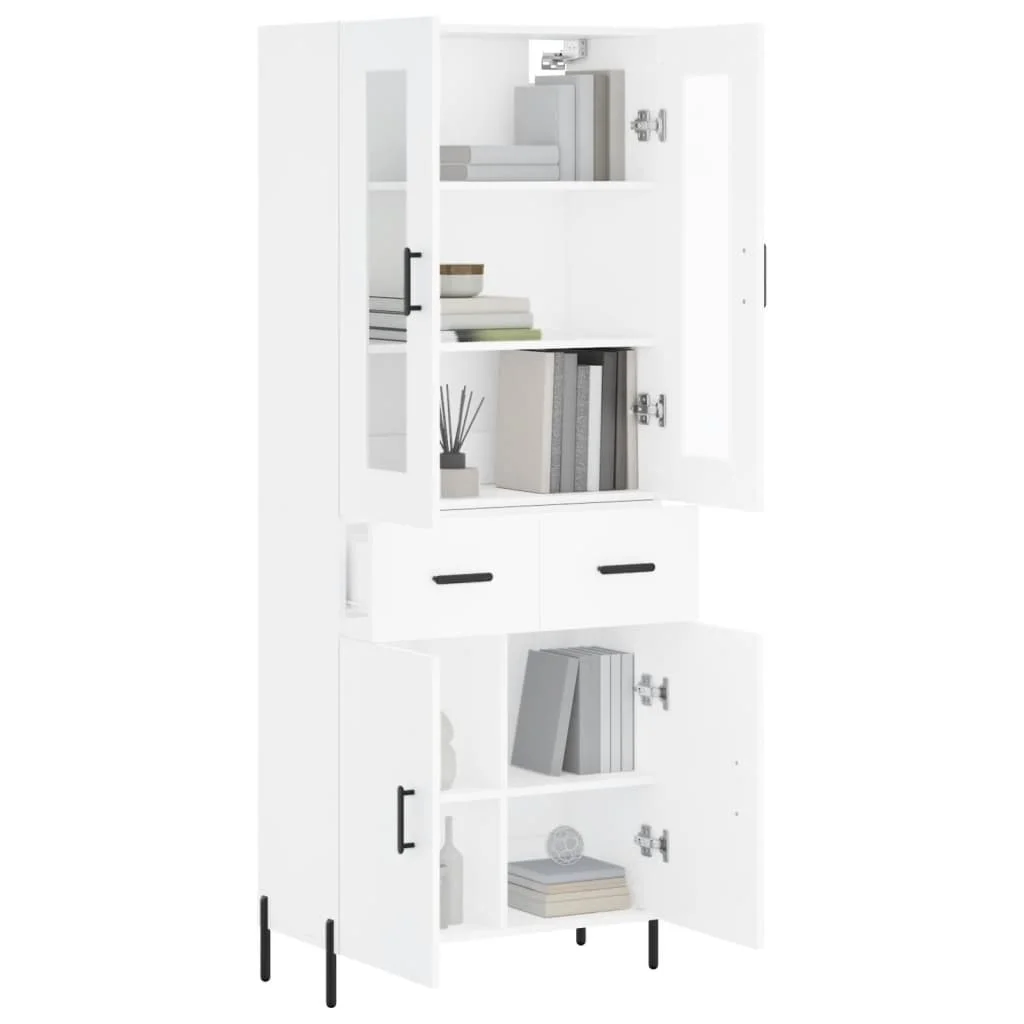 Vysoká skrinka biela 69,5x34x180 cm spracované drevo