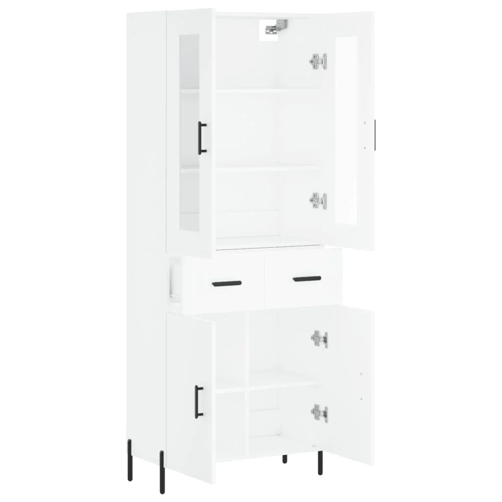 Vysoká skrinka biela 69,5x34x180 cm spracované drevo