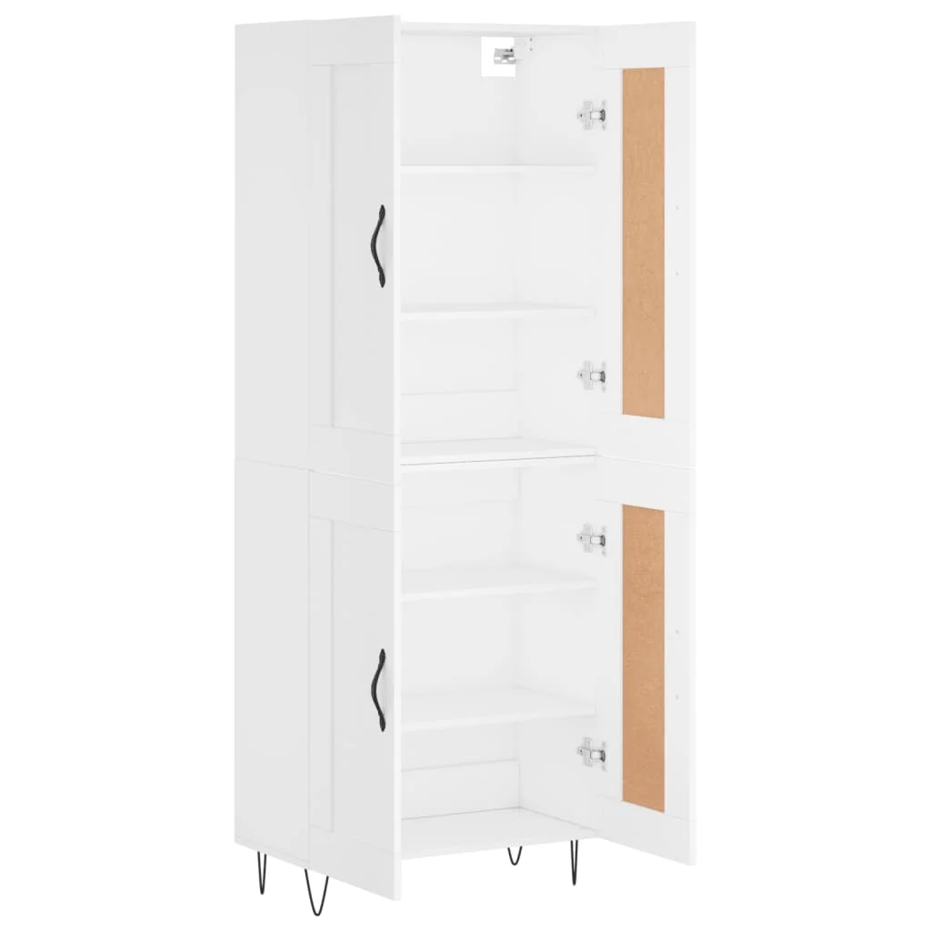 Vysoká skrinka biela 69,5x34x180 cm spracované drevo