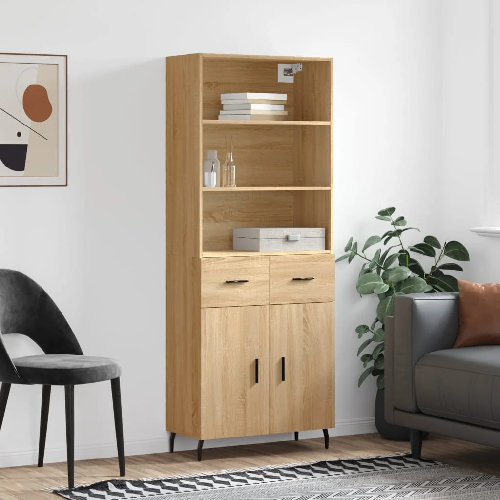 Vysoká skrinka dub sonoma 69,5x34x180 cm spracované drevo