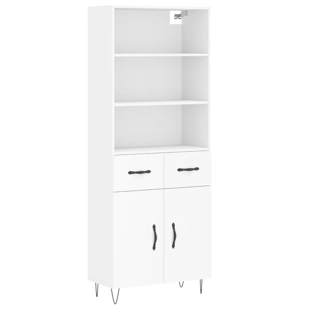Vysoká skrinka biela 69,5x34x180 cm spracované drevo