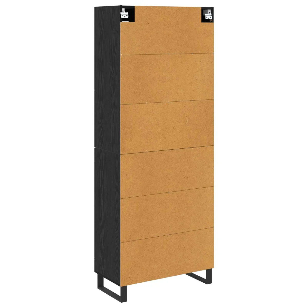 Highboard 2 pcs Čierny dub Drevovláknitá doska a sklo