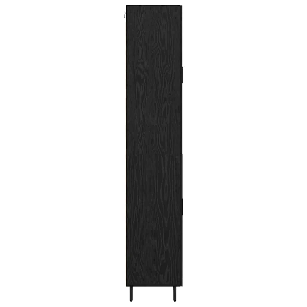 Highboard 2 pcs Čierny dub Drevovláknitá doska a sklo