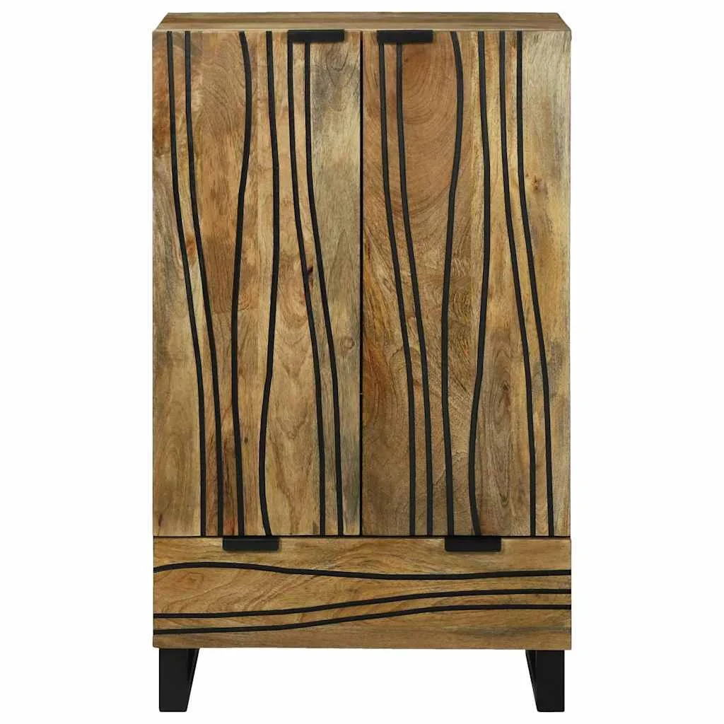 Vysoký stolík so zásuvkou Hnedá 60 x 33 x 100 cm mangový masív