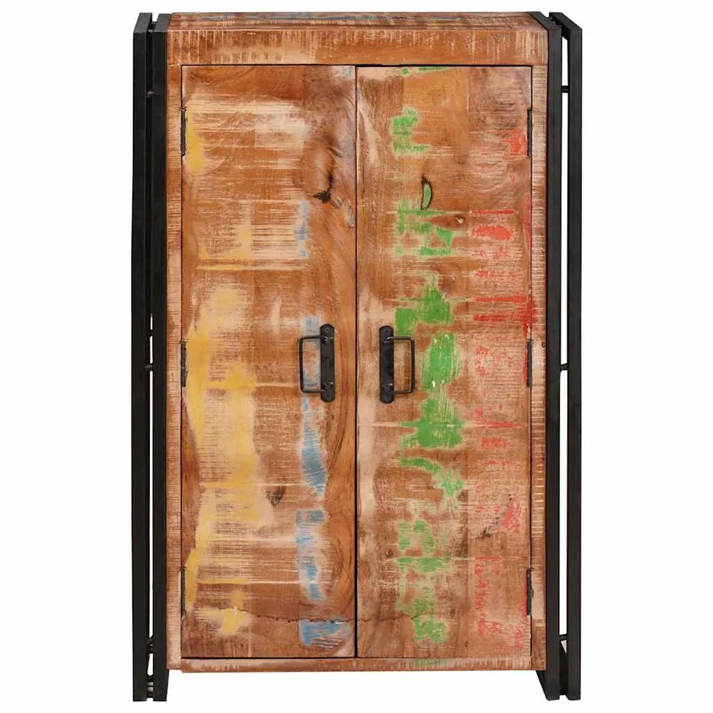 Vysoká skrinka so dverami Masívne zrecyklované drevo a kov