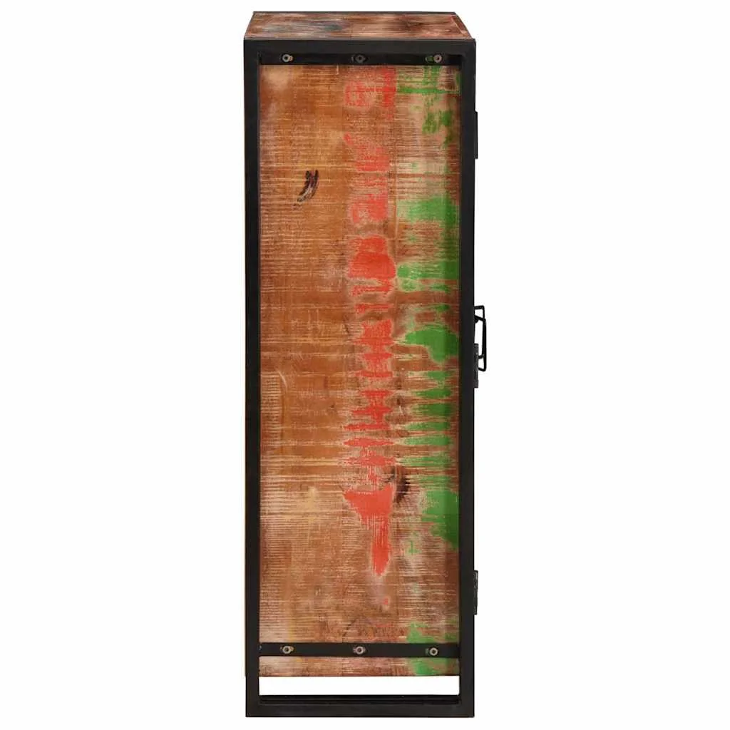 Vysoká skrinka so dverami Masívne zrecyklované drevo a kov