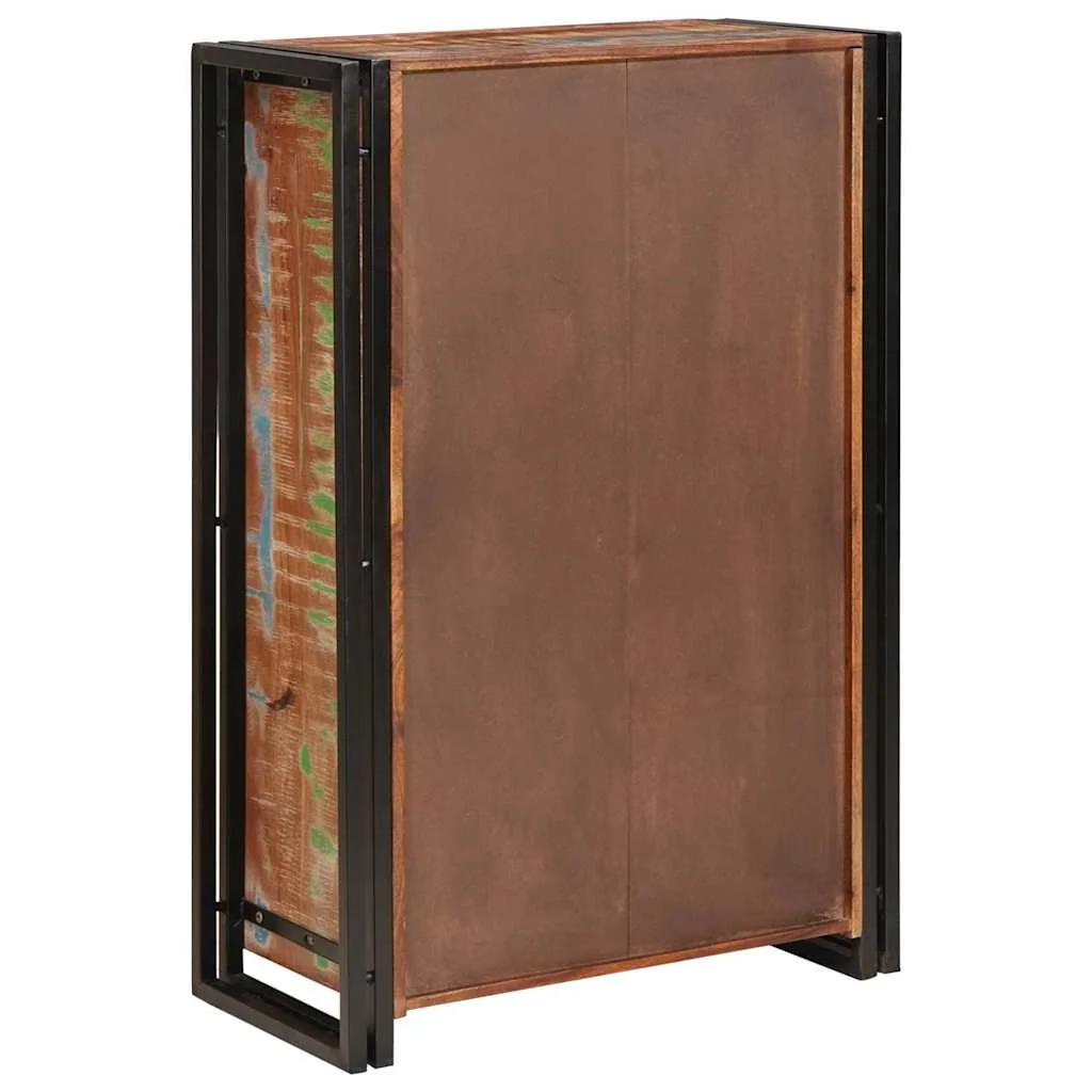 Vysoká skrinka so dverami Masívne zrecyklované drevo a kov