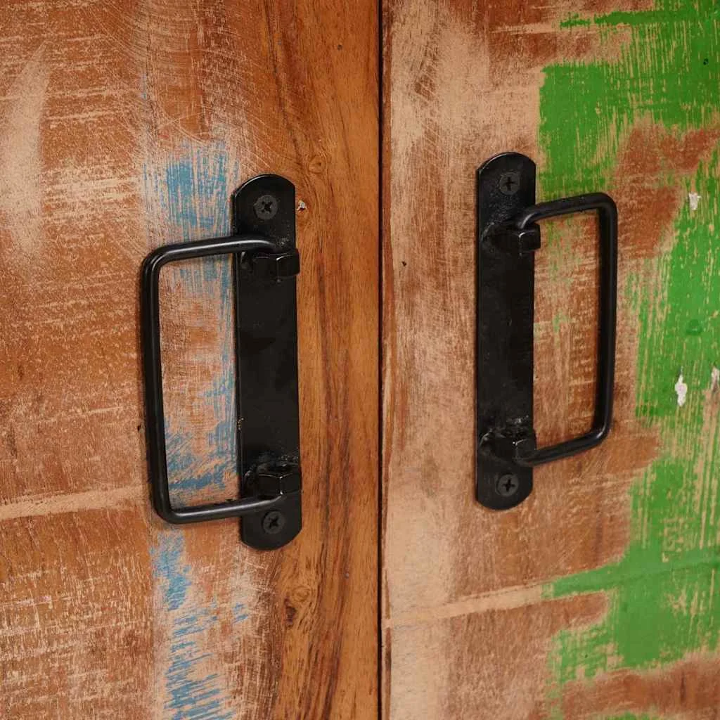 Vysoká skrinka so dverami Masívne zrecyklované drevo a kov