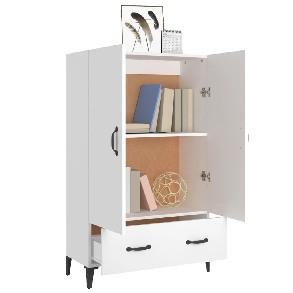 Vysoká skrinka biela 70x31x115 cm spracované drevo