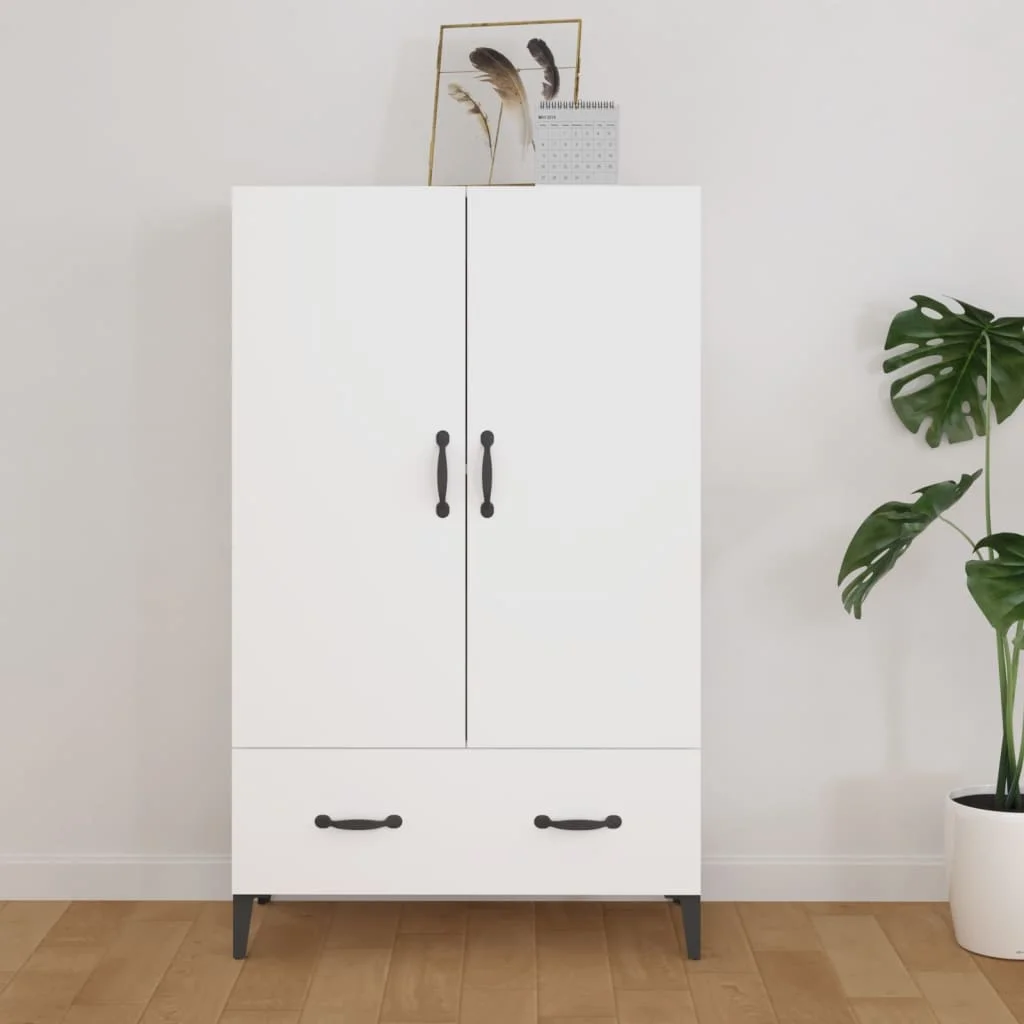 Vysoká skrinka biela 70x31x115 cm spracované drevo
