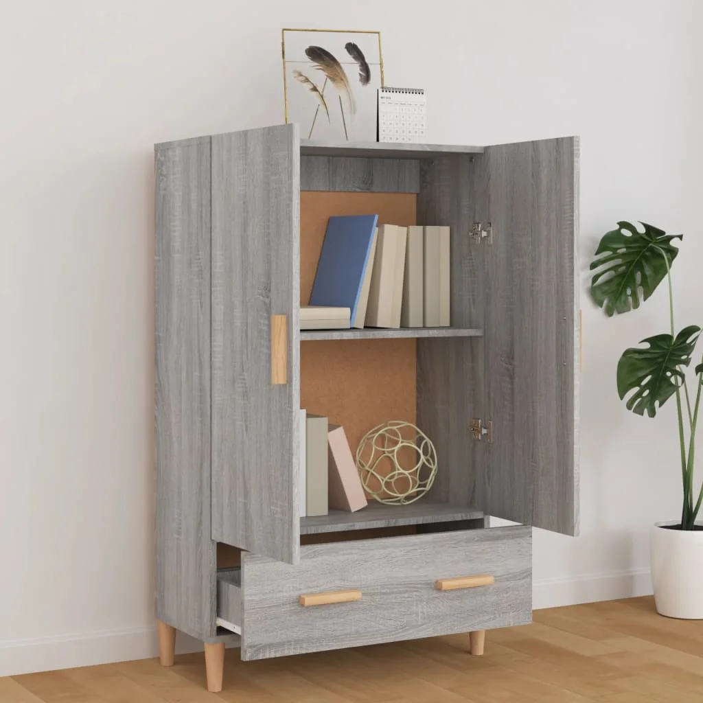 Vysoká skrinka sivý dub sonoma 70x31x115 cm spracované drevo