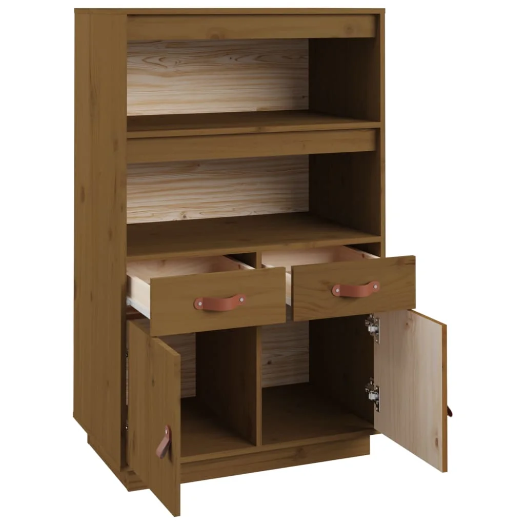 Vysoká skrinka medovohnedá 67x40x108,5 cm masívna borovica