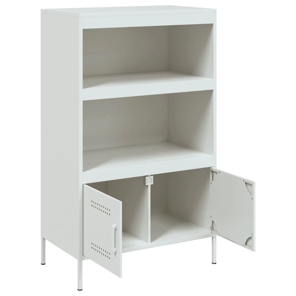 Vysoká skrinka biela 68x39x113 cm oceľ